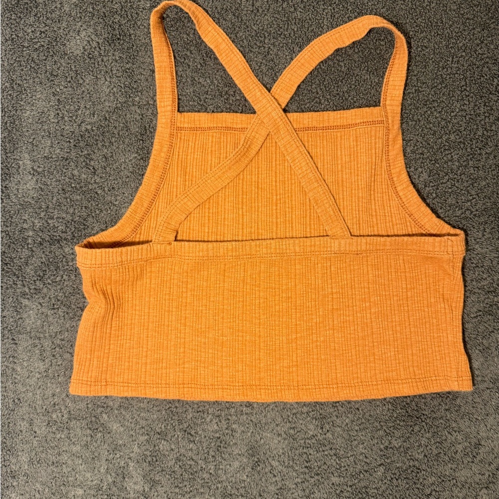 American Eagle Rust Ribbed Halter Top - Picture 2 of 4